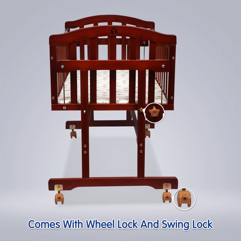 1st Step Wooden Cradle with Mosquito Net - Image 3