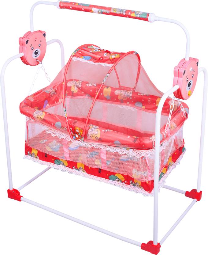 AMAKART Baby Swing Cradle Jhula with Mosquito Net for New Born Baby