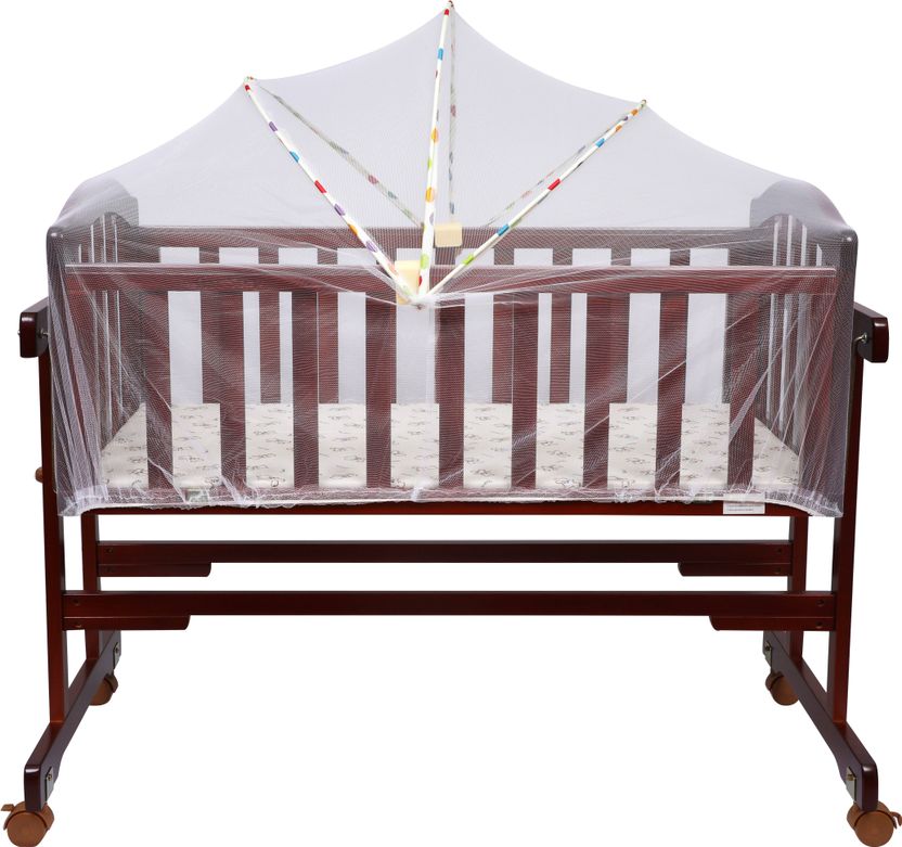 1st Step Wooden Cradle with Mosquito Net - Image 1