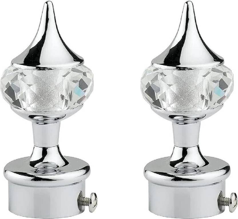 AVLEN Silver Rod Rail Bracket, Curtain Knobs, Tassels, Curtain Rods Metal