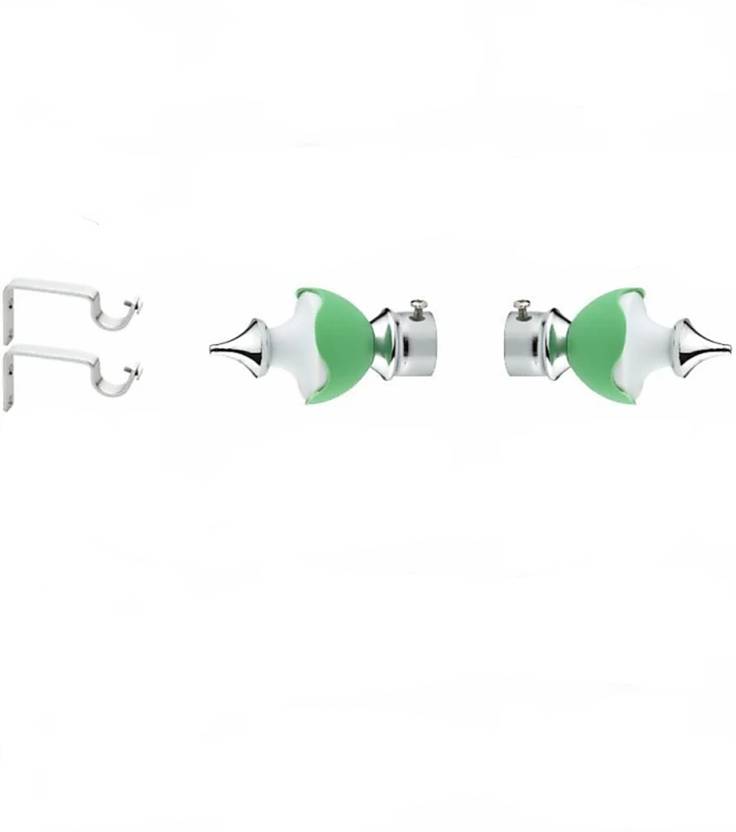 deeplax Light Green, Silver Rod Rail Bracket, Curtain Rods, Curtain Knobs, Tassels Metal