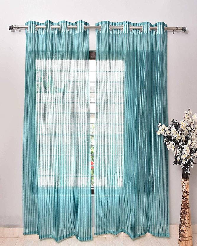 Adimanav 152.4 cm (5 ft) Window Tissue Transparent Curtain Single Curtain