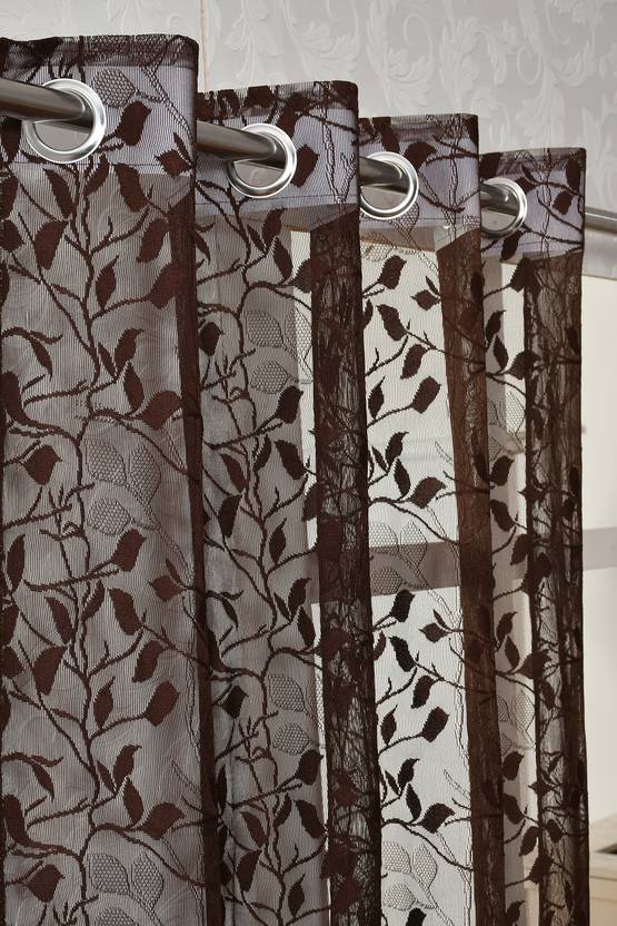Arick Home 153 cm (5 ft) Window Net Semi Transparent Curtain (Pack Of 2)