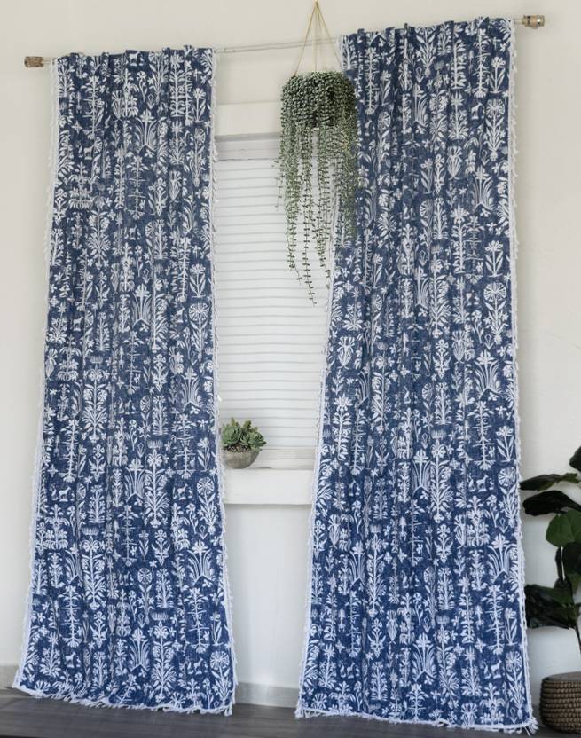 Tranquebar Curtain Co. 152 cm (5 ft) Window Cotton Room Darkening Curtain Single Curtain