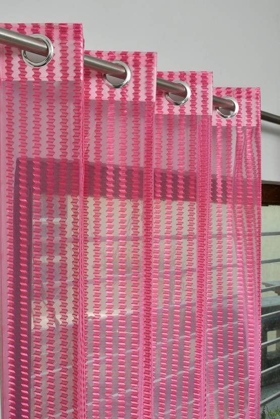 Arick Home 213 cm (7 ft) Door Tissue Semi Transparent Curtain (Pack Of 2)