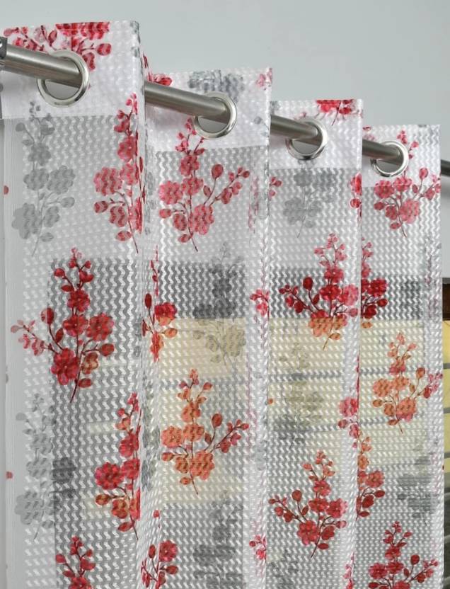 Achintya 214 cm (7 ft) Door Tissue Semi Transparent Curtain Single Curtain