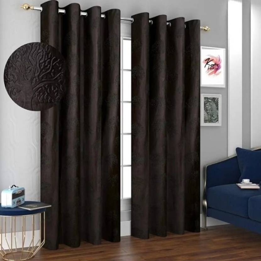 HOMYBEES 152 cm (5 ft) Window Polyester Semi Transparent Curtain Single Curtain