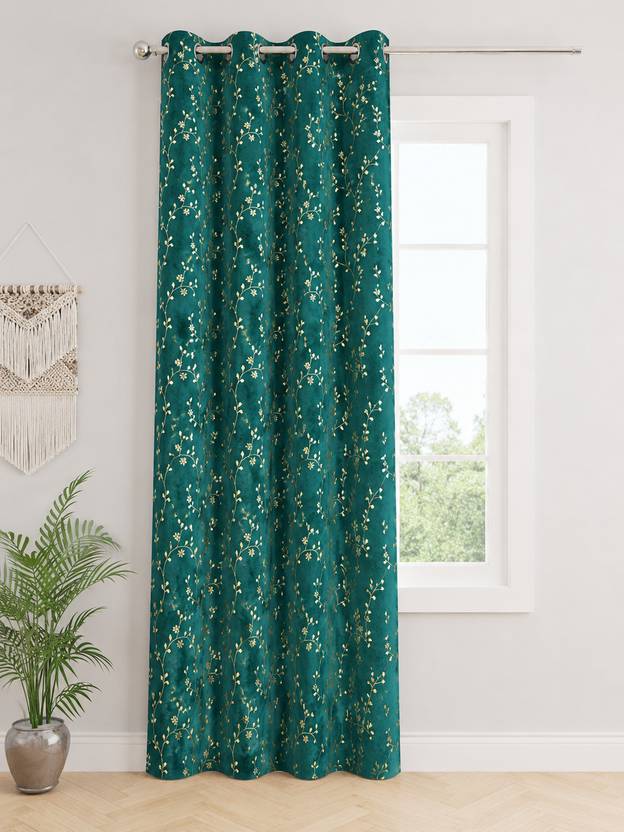 Arick Home 182 cm (6 ft) Shower Velvet Room Darkening Curtain Single Curtain