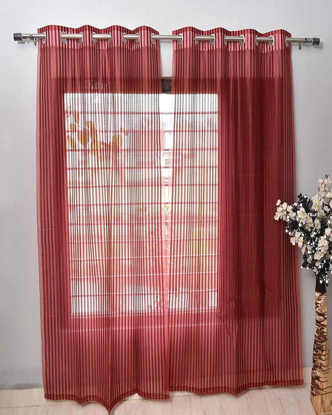 Adimanav 152.4 cm (5 ft) Window Tissue Transparent Curtain Single Curtain