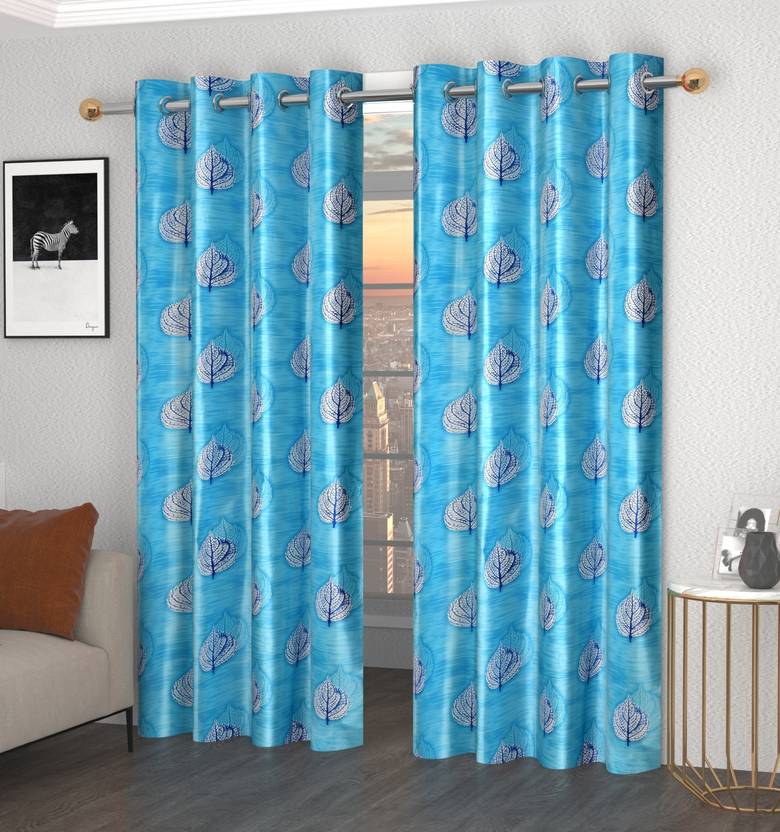 Loof Klapper 153 cm (5 ft) Window Polyester Semi Transparent Curtain (Pack Of 2)