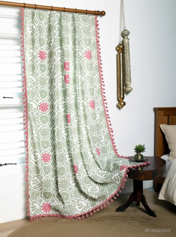 Tranquebar Curtain Co. 152 cm (5 ft) Window Cotton Room Darkening Curtain Single Curtain