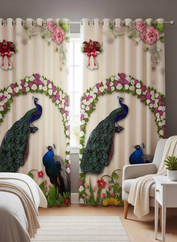 BHUNTL TRADERS 155 cm (5 ft) Window Polyester Room Darkening Curtain Single Curtain
