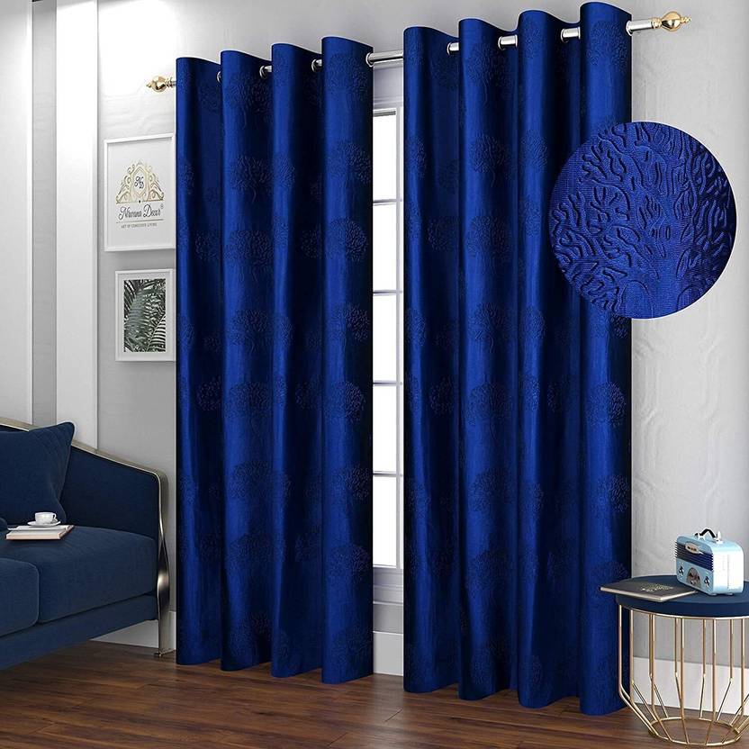 HOMYBEES 214 cm (7 ft) Door Polyester Semi Transparent Curtain Single Curtain