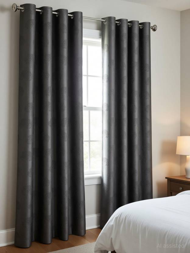 BLESSINGS 213.36 cm (7 ft) Door Polyester Room Darkening Curtain Single Curtain