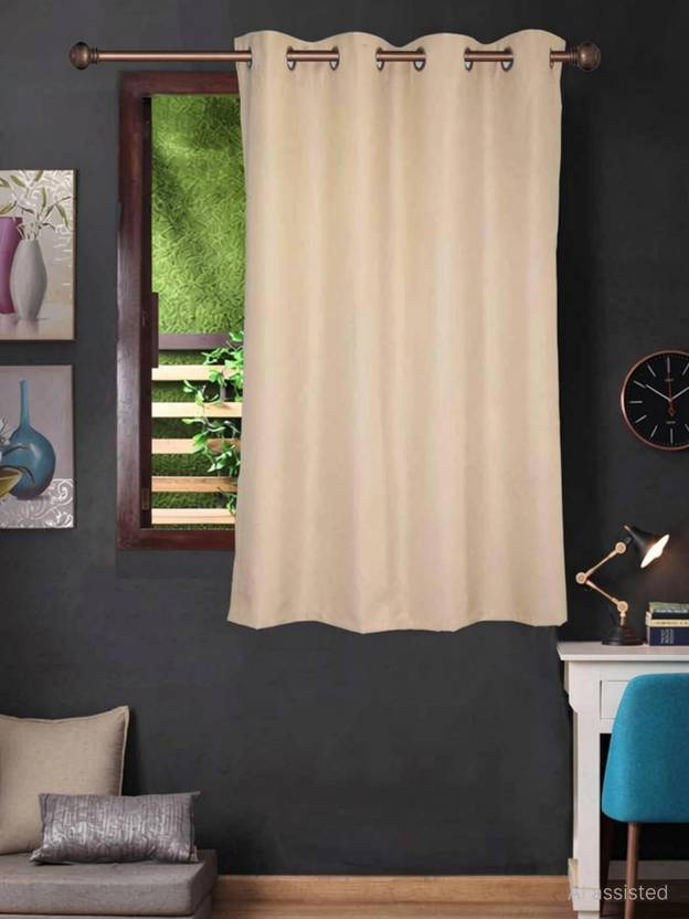 Styletex 151 cm (5 ft) Window Polyester Semi Transparent Curtain Single Curtain
