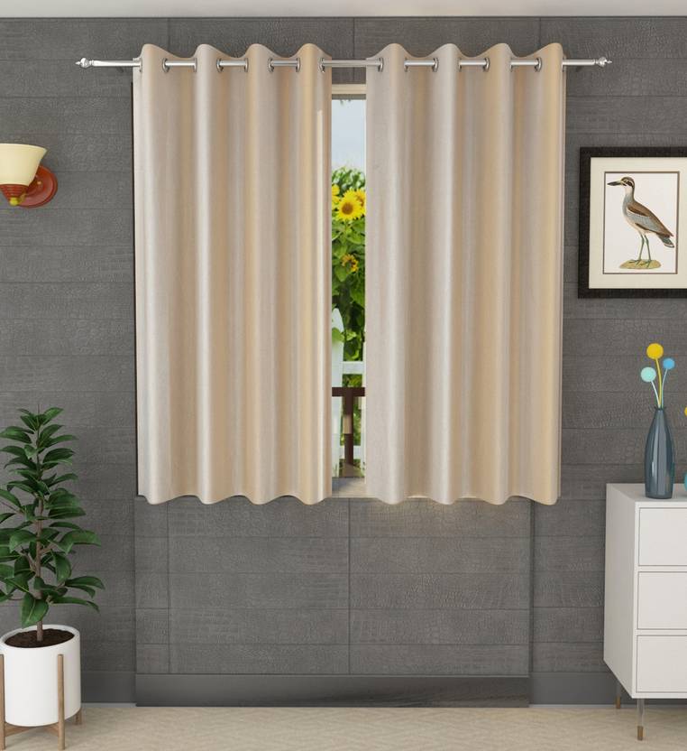 Loof Klapper 153 cm (5 ft) Window Polyester Semi Transparent Curtain (Pack Of 2)