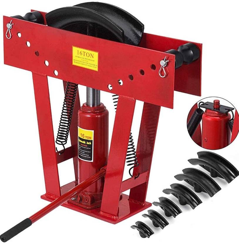 VOLTZ Hydraulic Pipe Bender 16 Ton Manual + 8 Dies upto 3" Tubing