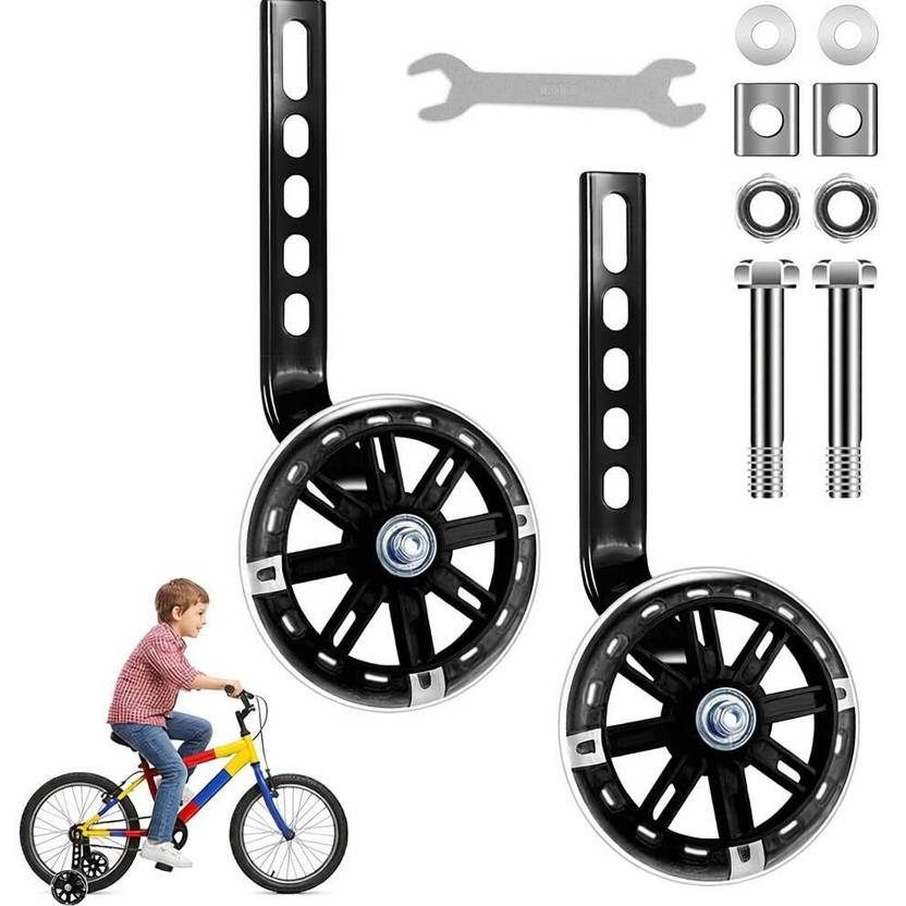 gustave Proberos Kids Kids Bike Training Wheels Adjustable Set with LED Light Up Support Wheels Road Bicycle Wheel