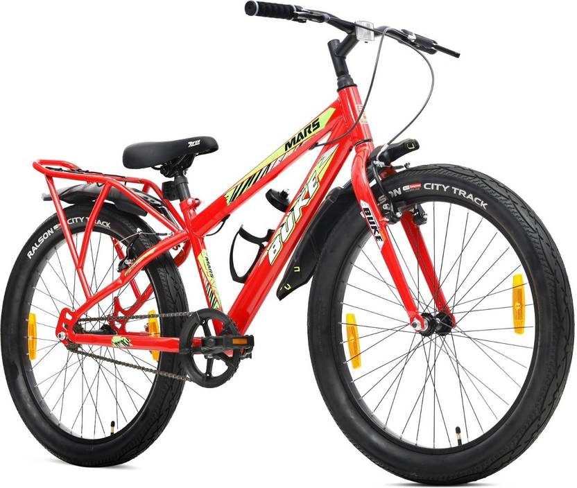 AVON MARS 24T Fat Tyre Bicycle for Boys with Carrier 85% Pre Fitted Stylish Design 24 T (inch) Hybrid Cycle/City Bike