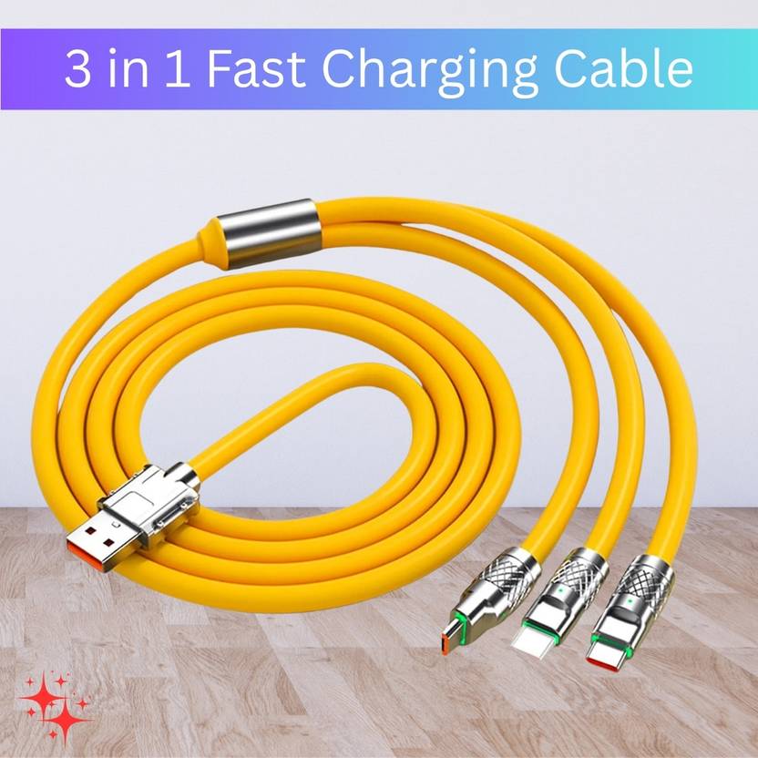 SYARA 3-in-1 Cable 1 m 3 in 1 Charging Cable With Type C, Lightning & Compatible with All MobileAO373