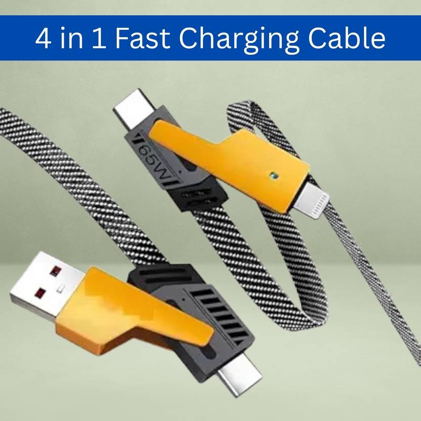 Clairbell 4-in-1 Cable 1 m 4 IN 1 Charging Cable, Multi Functional Fast Charging Cable For All DeviceFJ236