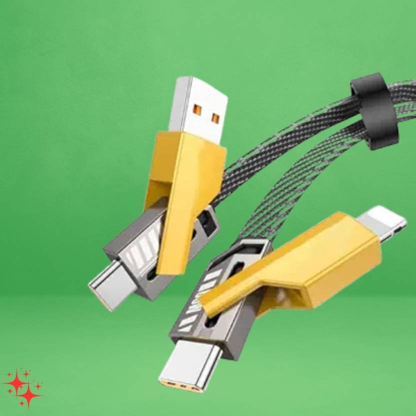 Clairbell 4-in-1 Cable 1 m 4 IN 1 Charging Cable, Multi Functional Fast Charging Cable For All DeviceDJ55