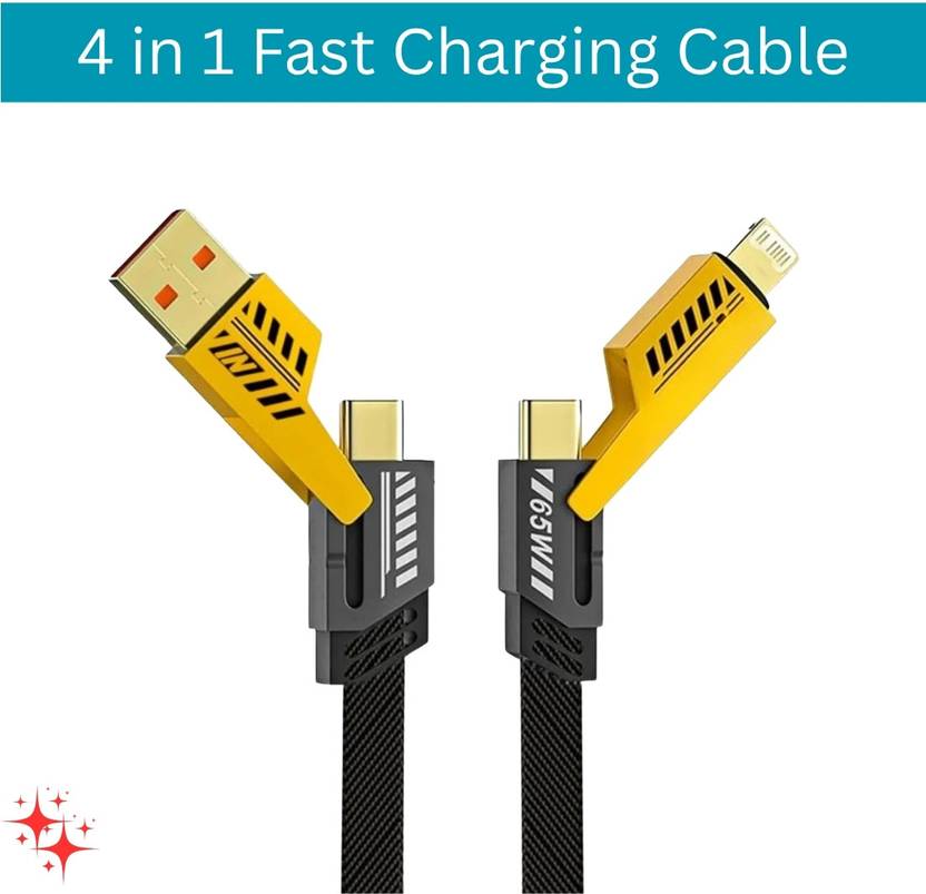 Clairbell 4-in-1 Cable 1 m 4 IN 1 Charging Cable, Multi Functional Fast Charging Cable For All DeviceSJ130