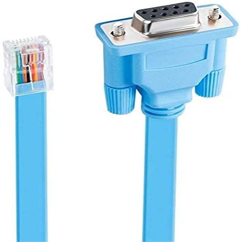 fdealz Cable 1.5 m RJ45 to RS232 COM Port Serial DB9 Female Console Cable 1.5 Meter