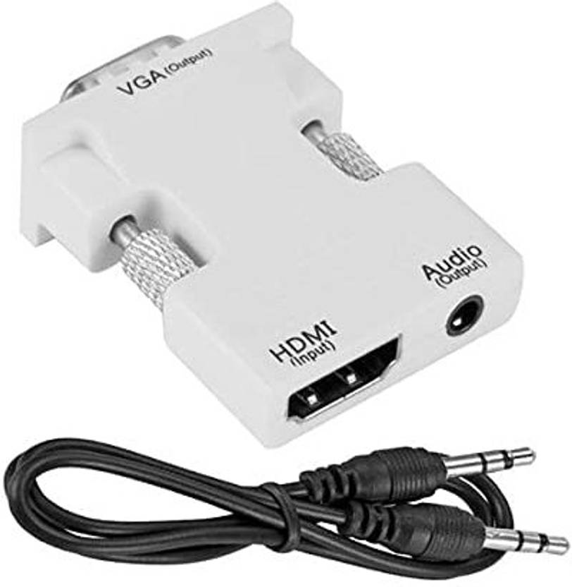hiperads HDMI Adapter 0.5 m HDMI to VGA Adapter Converter with 3.5mm