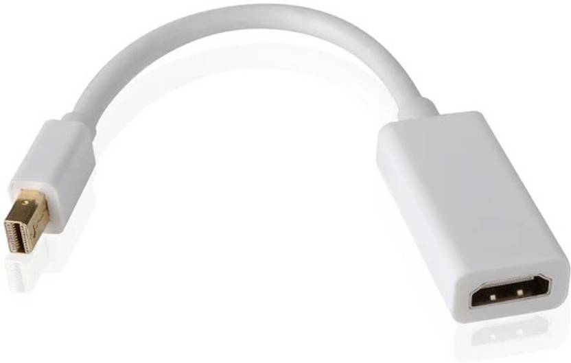 LAPCARE HDMI Cable 1 m TV-out Cable Mini Display Port To Hdmi Adapter (NO AUDIO ) (White, For Laptop)