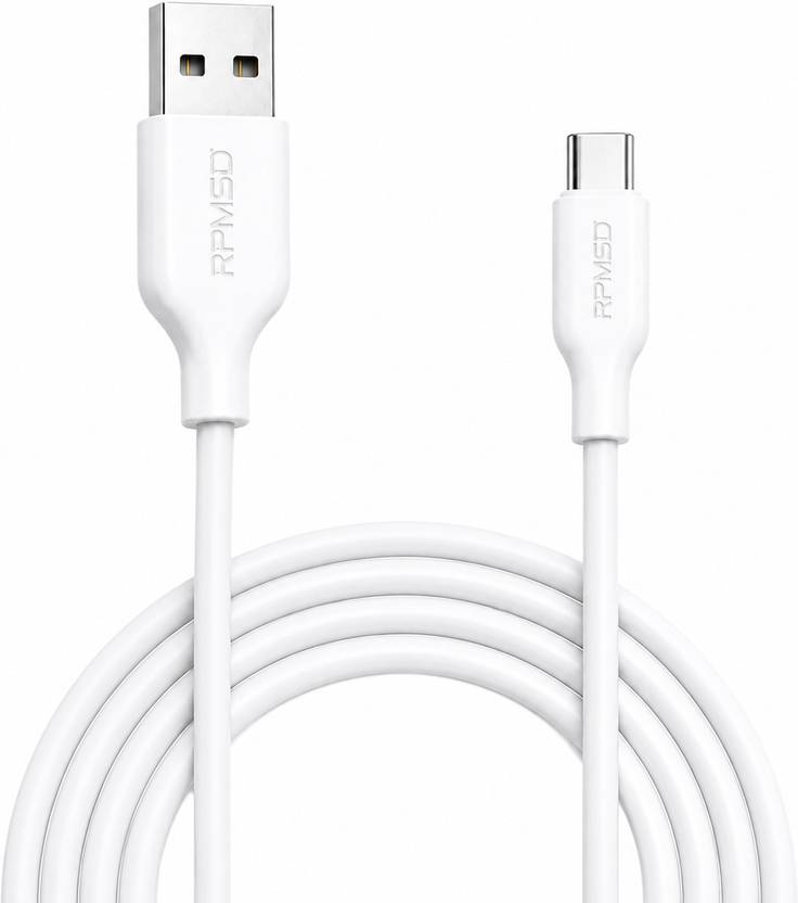 RPMSD Type C 3 A 1 m Aluminum Foil 18W Super Fast Charging USB to Type-C Cable for Android & Type-C Devices (White)