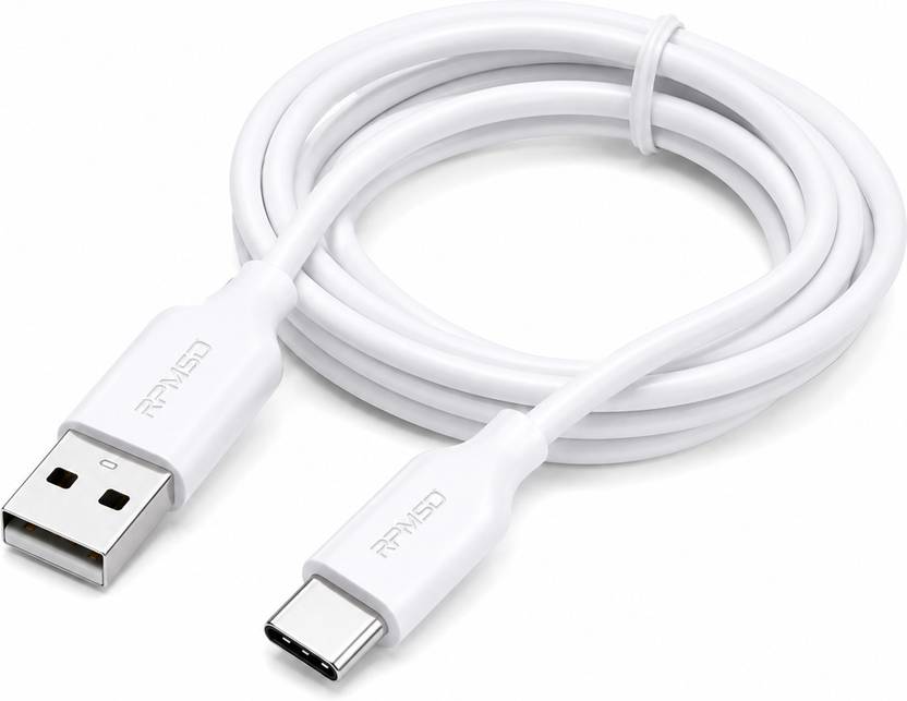 RPMSD Type C 3 A 1 m Aluminum Foil Ultra Charging Series 18W Type-C High Performance Data Cable (White, 1 Meter)