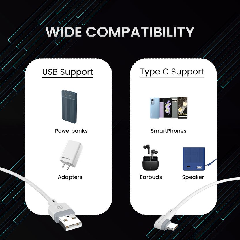 Portronics USB Type C Cable 3A 2m Konnect L - Image 4