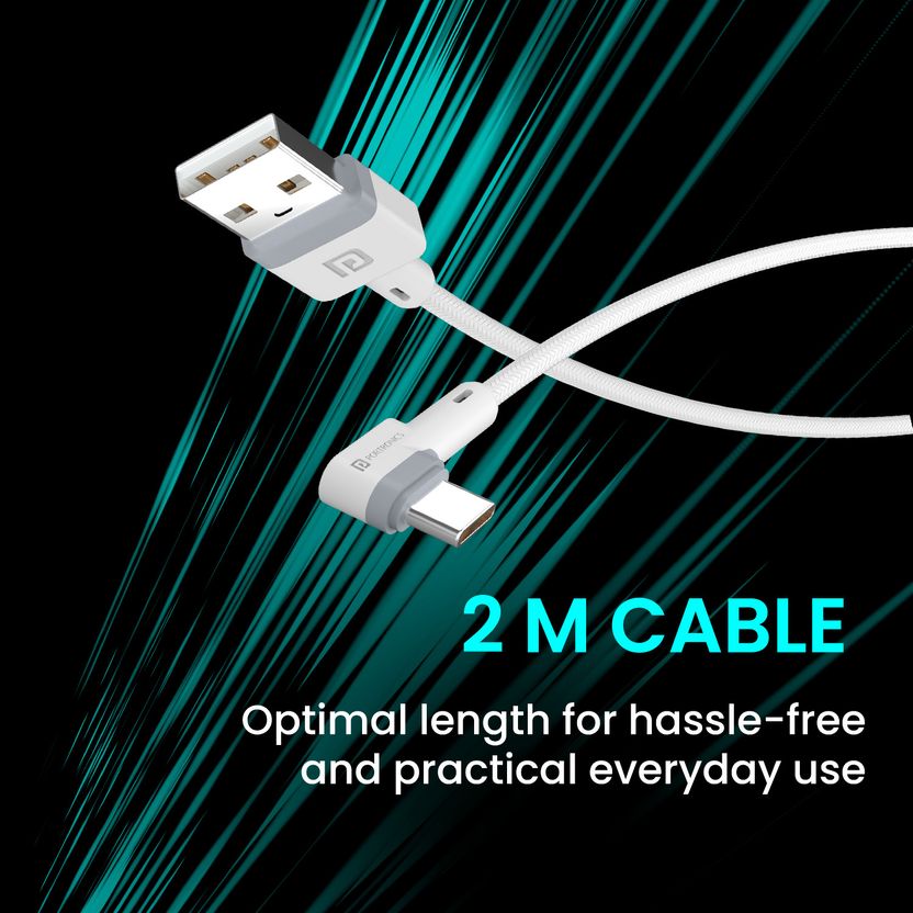 Portronics USB Type C Cable 3A 2m Konnect L - Image 5