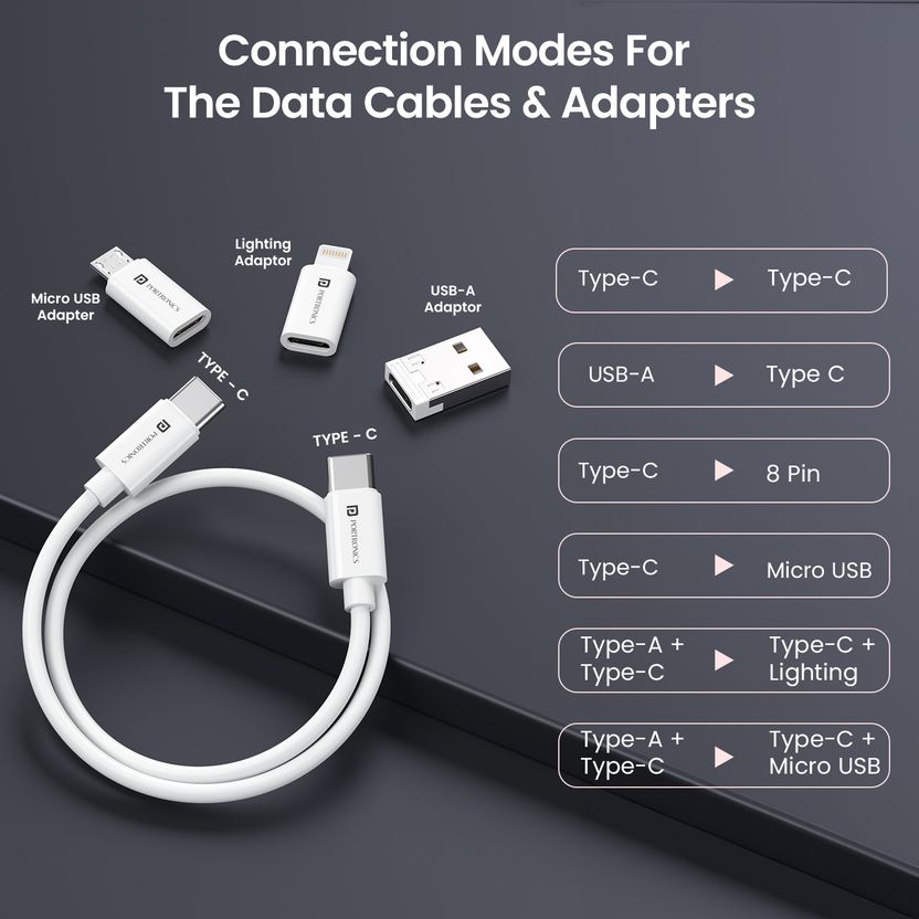Portronics USB Type C Cable 0.27m 60W - Image 4