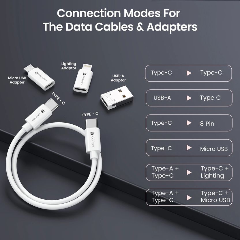 Portronics USB Type C Cable 0.27m 60W - Image 3