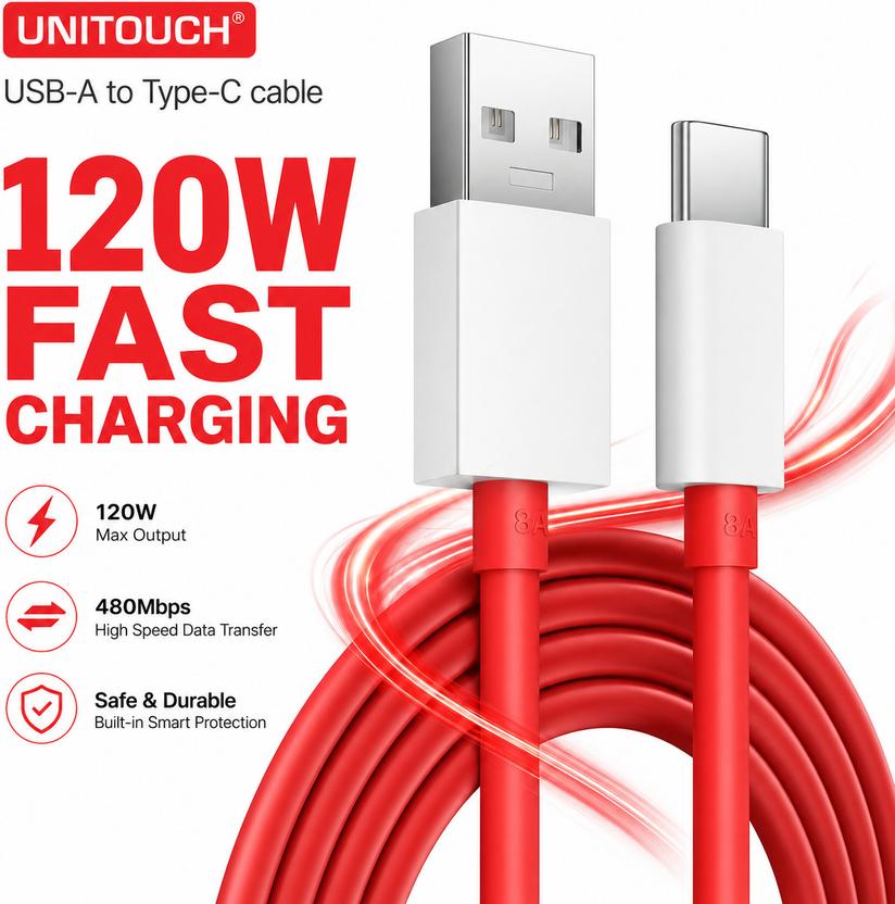 Unitouch USB Type C Cable 8 A 1 m TPE 120 USB-A