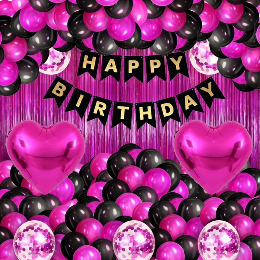 PARTYJOY Purpal Black birthday decoretion