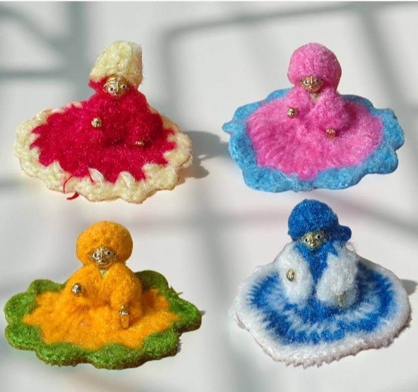 Rudram Laddu Gopal Winter Woolen Poshak | Set of 4 | Size 0–1 | Soft Knitted Dress Dress