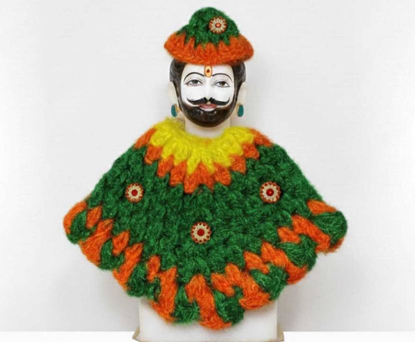 KISHORI JI TRENDS ||PREMIUM QUALITY HANDMADE WOOLEN KHATU SHYAM BABA DRESS SIZE (4 - Inch)|| Dress