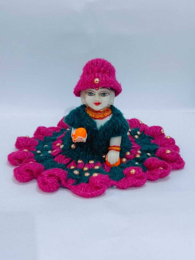 buyagain Size 2 no.Dailywear winter heavy woolen sweater +cap dress set for laddu gopal Dress