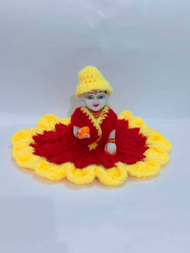 buyagain Size1 NO. woolen winter poshak with cap handmade Laddu Gopal Winter SET Dress