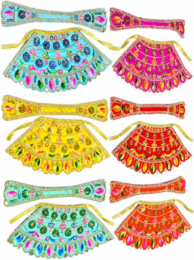 Aaditya Gift And Toy Shop Mata Poshak Size 3, Pack of 4 Dress, Color May Vary Dress