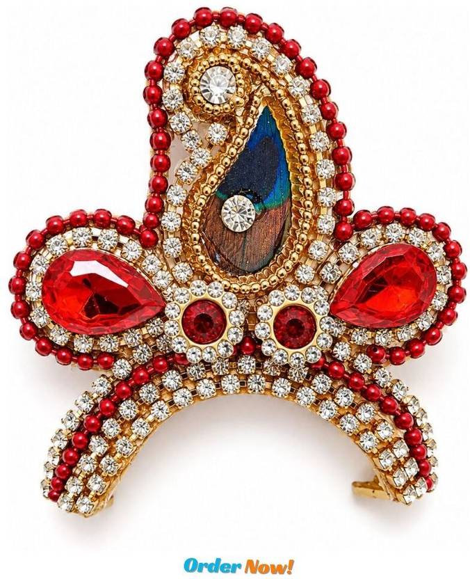 SHREE PASHUPATINATH Laddu Gopal Ji Mukut Size 3 to 5 Number, Krishna Idol Head Crown Dress