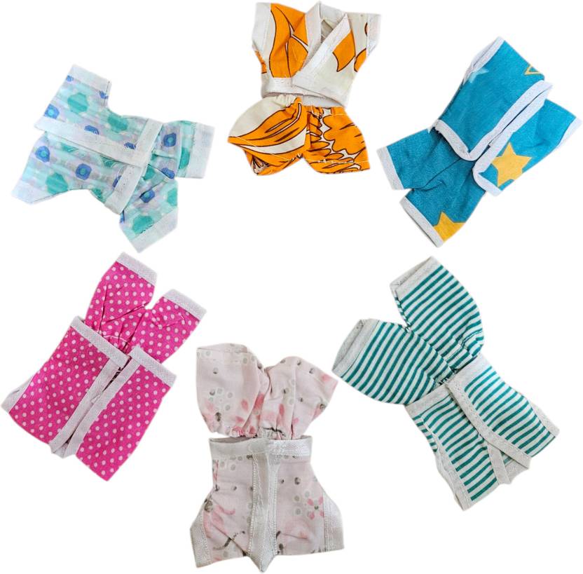 DivyaDrush 4 NO Laddu Gopal Ji Summer Wear Night Suit Pack 6 (Random Color & Print) Dress