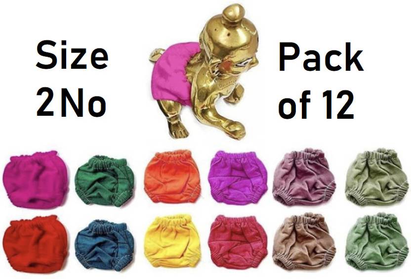 DivyaDrush 2 No Kanha Ji Laddu Gopal Ji, Diaper, Chaddi Langoti, Pack of 12 Dress (Cotton) Dress