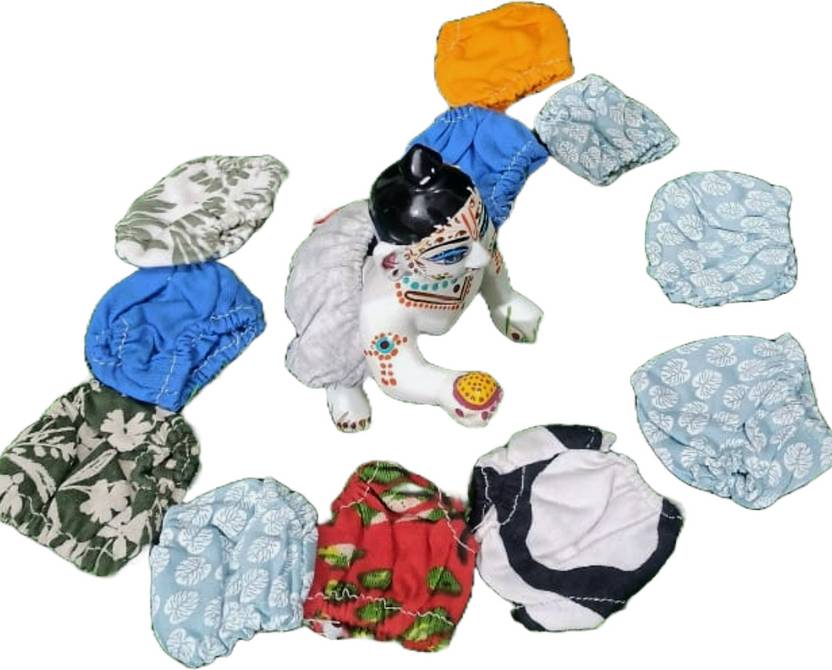 Shree ji Creations Thakur ji Fully Cotton Laddu Gopal Nappy/Panty Set of 12 Size 4 Dress