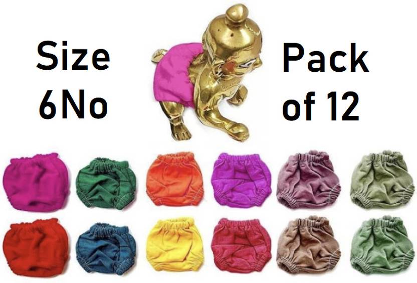 DivyaDrush 6 No Kanha Ji Laddu Gopal Ji, Diaper, Chaddi Langoti, Pack of 12 Dress (Cotton) Dress