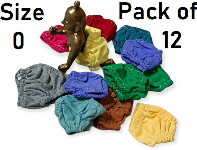 DivyaDrush 0 no Kanha Ji Laddu Gopal Ji, Diaper Chaddi Langoti , Pack of 12 Dress (Cotton) Dress