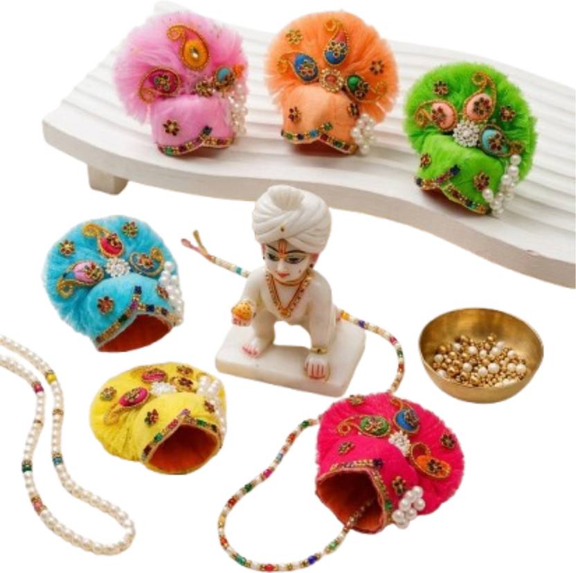 RS Enterprises Multin Color Laddu Gopal Ji Pagdi Dress